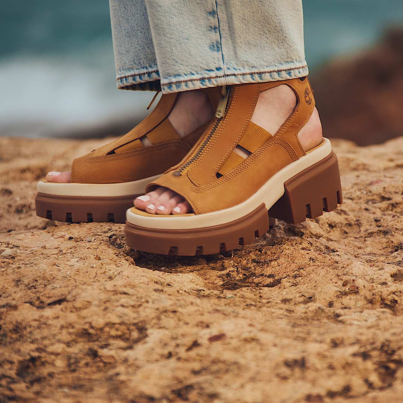 Timberland Women'S Everleigh Gladiator Sandal Wheat Nubuck