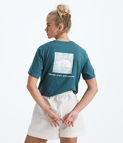 The North Face Women Evolution Box NSE Fill Short-Sleeve TeeGraphic TNF Black White Dune Space