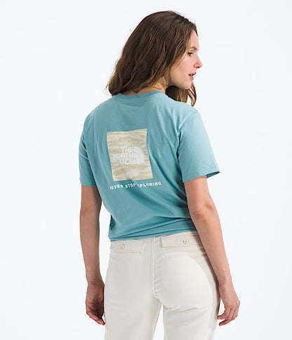 The North Face Women Evolution Edge Of Light Box NSE Short-Sleeve TeeGraphic Mars Dust Slate Moss Blue Eclipse