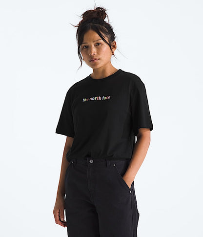 The North Face Women Evolution Proud Short-Sleeve TeeGraphic Blue Eclipse White Dune TNF Black Mars Dust Bark Mist Blue Flax