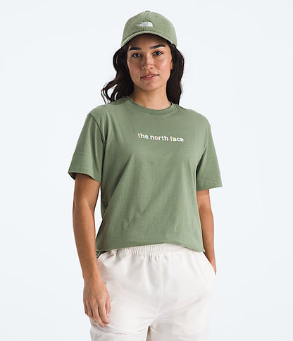 The North Face Women Evolution Proud Short-Sleeve TeeGraphic Blue Eclipse White Dune TNF Black Mars Dust Bark Mist Blue Flax