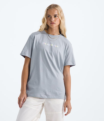 The North Face Women Evolution Proud Short-Sleeve TeeGraphic Blue Eclipse White Dune TNF Black Mars Dust Bark Mist Blue Flax
