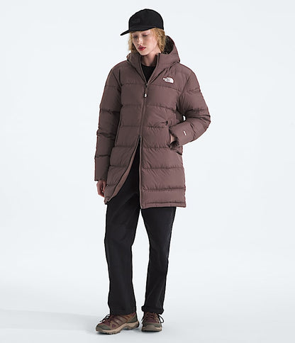 The North Face Women Frost Fall Parka Mushroom Grey Tawny Quartz TNF Black
