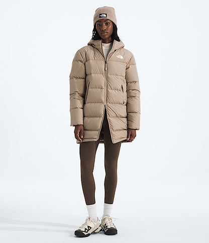 The North Face Women Frost Fall Parka Mushroom Grey Tawny Quartz TNF Black