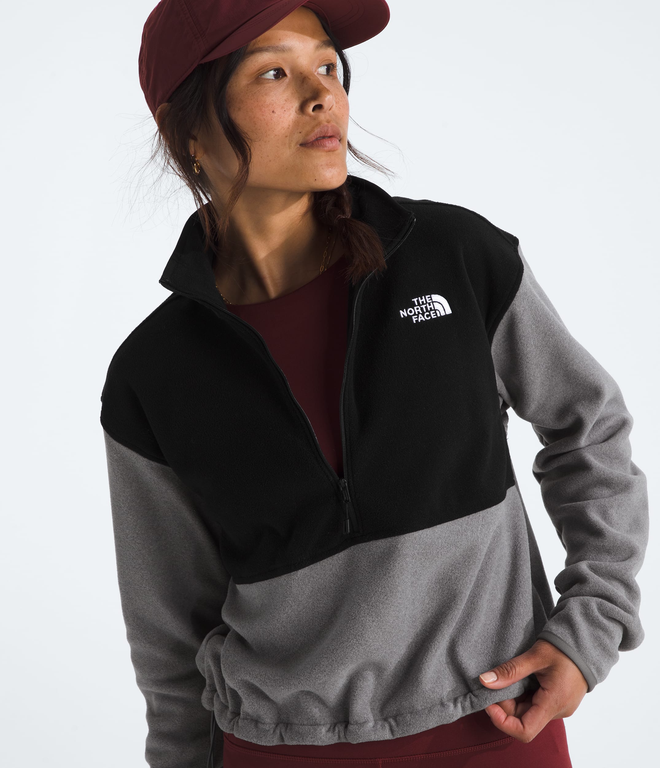 The North Face Women’s Glacier Fleece ½-Zip Short Jacket TNF Mid Grey Heather