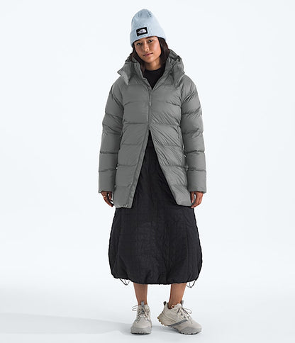 The North Face Women Hydrenalite City Down Hooded Parka Tawny Quartz Summit Navy Smoked Pearl