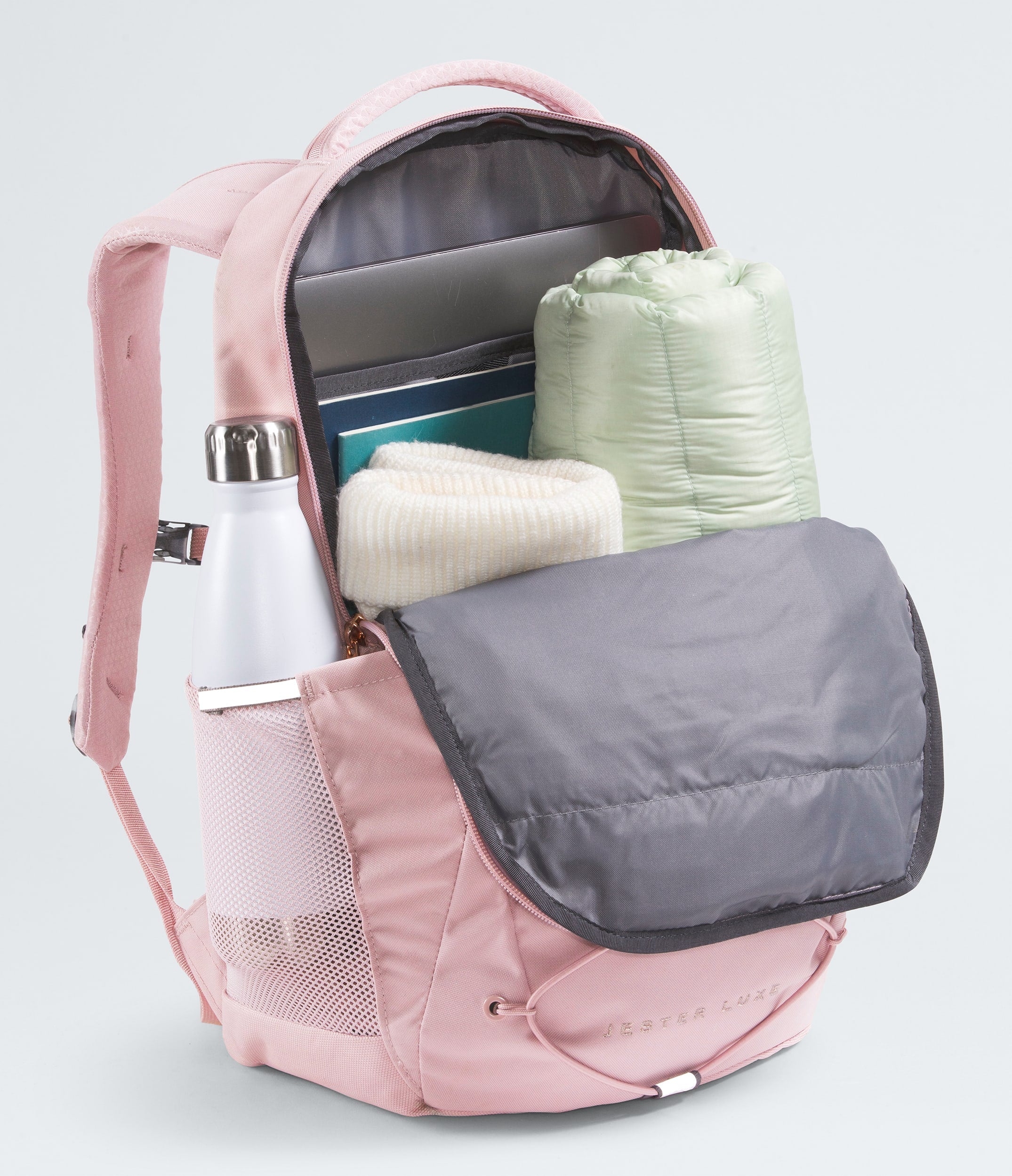 The North Face Women’s Jester Luxe Backpack Metal Pink-Burnt Coral Metallic