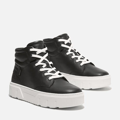 Timberland Laurel Court High Top Lace-Up Sneaker Black Full-Grain Women'S