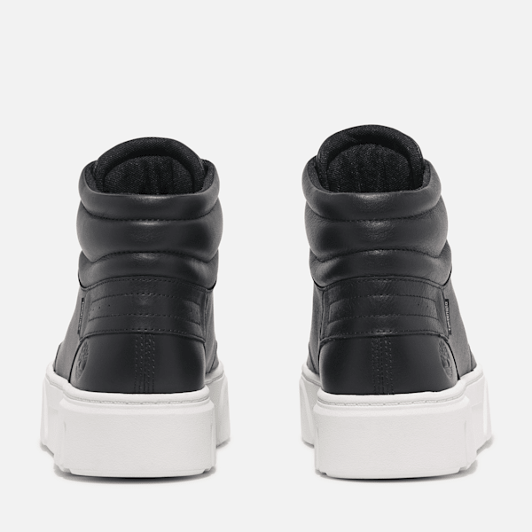 Timberland Laurel Court High Top Lace-Up Sneaker Black Full-Grain Women'S
