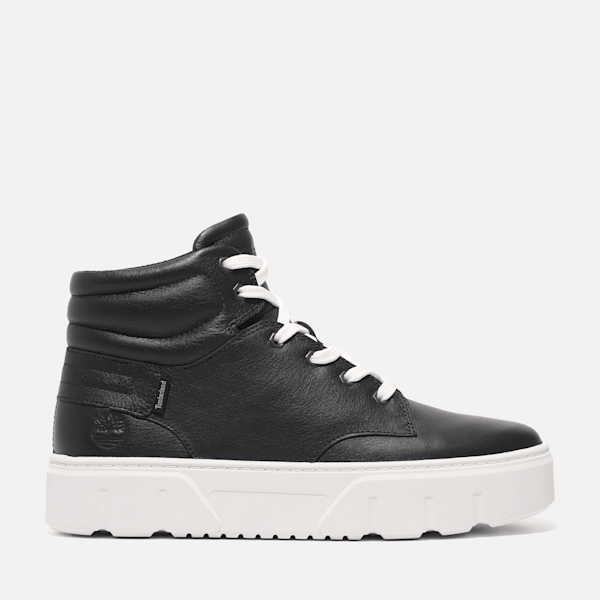 Timberland Laurel Court High Top Lace-Up Sneaker Black Full-Grain Women'S