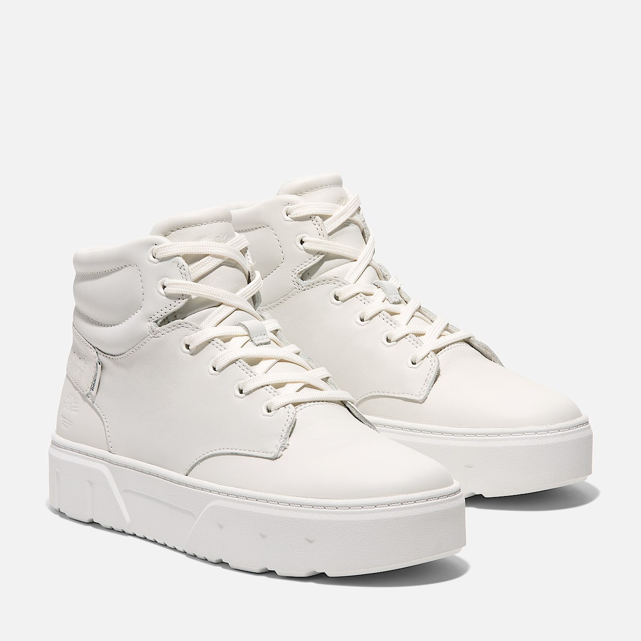 Timberland Women'S Laurel Court High Top Lace-Up Sneaker White Full-Grain