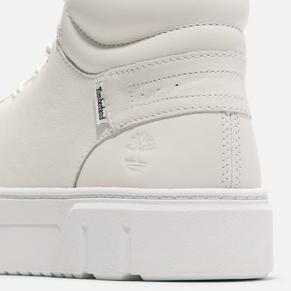 Timberland Women'S Laurel Court High Top Lace-Up Sneaker White Full-Grain