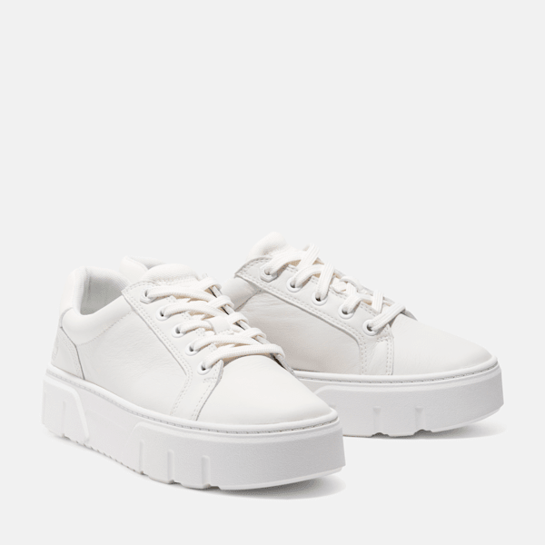 Timberland Laurel Court Low Lace-Up Sneaker White Full-Grain Women'S