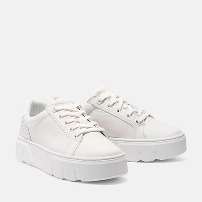 Timberland Women'S Laurel Court Low Lace-Up Sneaker White Full-Grain