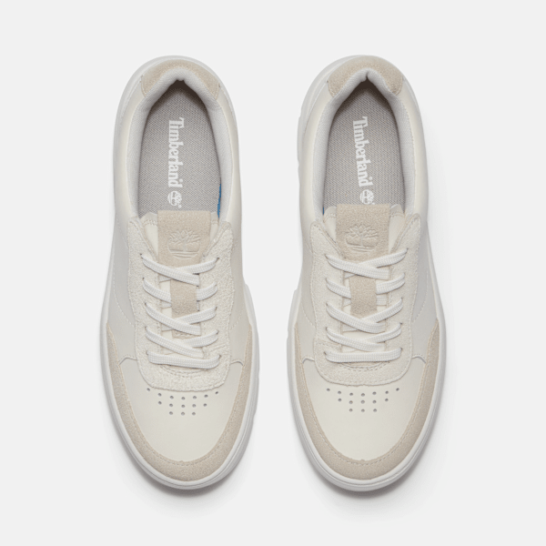 Timberland Laurel Court Suede Accent Lace-Up Sneaker Natural Leather Women'S
