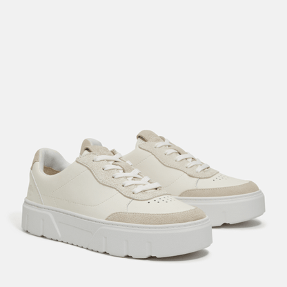 Timberland Laurel Court Suede Accent Lace-Up Sneaker Natural Leather Women'S
