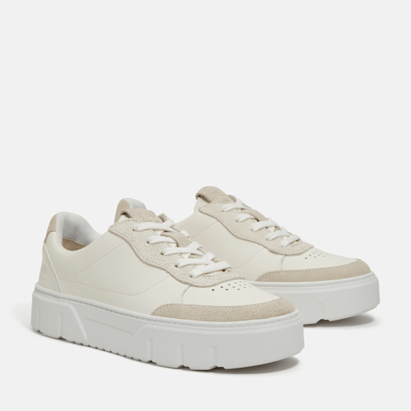 Timberland Laurel Court Suede Accent Lace-Up Sneaker Natural Leather Women'S