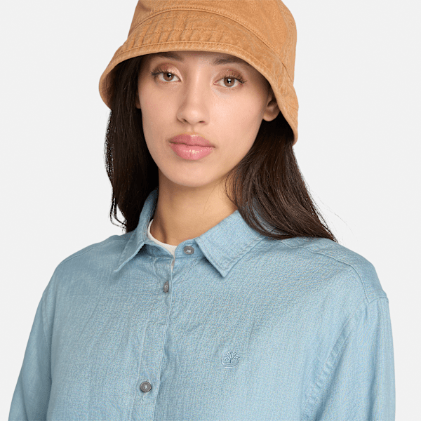 Timberland Linen Shirt Steel Grey Women'S