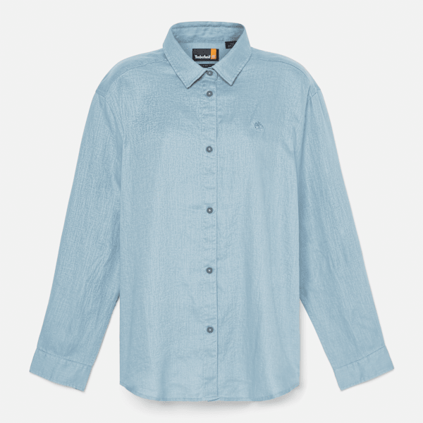 Timberland Linen Shirt Steel Grey Women'S