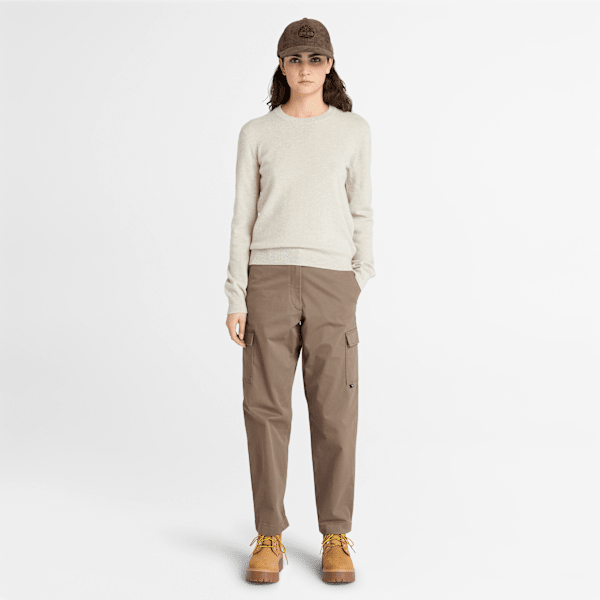 Timberland Merino Crewneck Sweater Light Beige Women'S