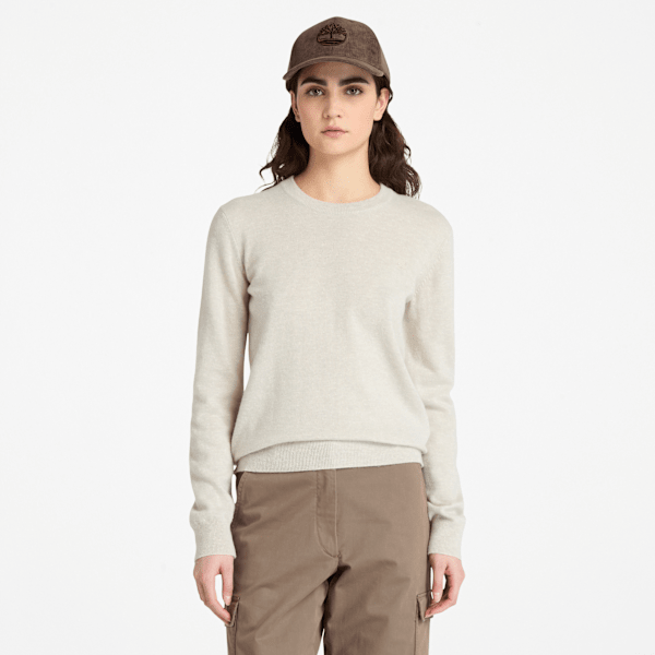 Timberland Merino Crewneck Sweater Light Beige Women'S