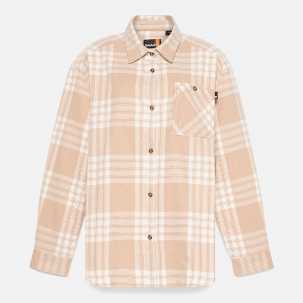 Timberland Midweight Flannel Pocket Shirt Beige Women'S