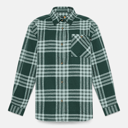 Timberland Midweight Flannel Pocket Shirt Dark Forest Green Women'S
