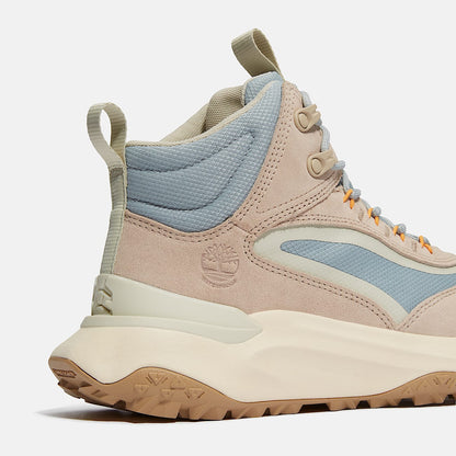 Timberland Women'S Motion Access Mid Waterproof Sneaker Light Beige Suede