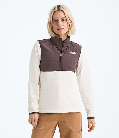 The North Face Women Mountain Sweatshirt Pullover Mushroom Grey White Dune/Tawny Quartz TNF Black
