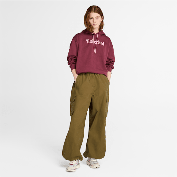 Timberland Northwood Brushed Back Hoodie Burgundy Women'S