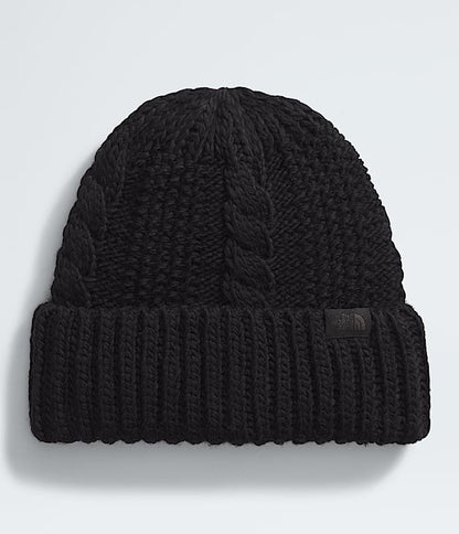The North Face Women Oh Mega Beanie TNF Black/TNF Black TNF Medium Grey Heather White Dune