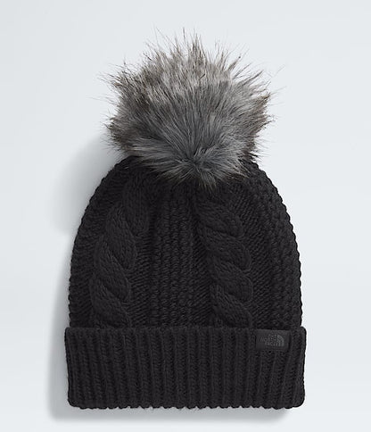 The North Face Women Oh Mega Fur Pom Beanie Twilight Galaxy TNF Medium Grey Heather