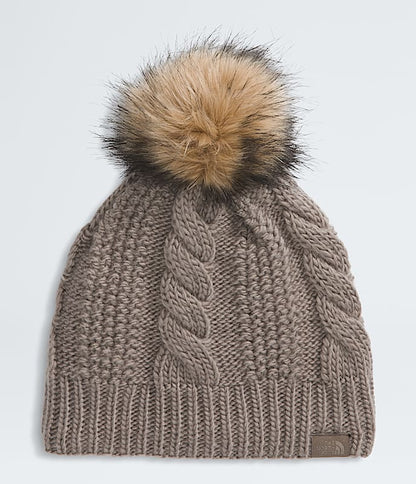 The North Face Women Oh Mega Fur Pom Lined Beanie Mocha Brown