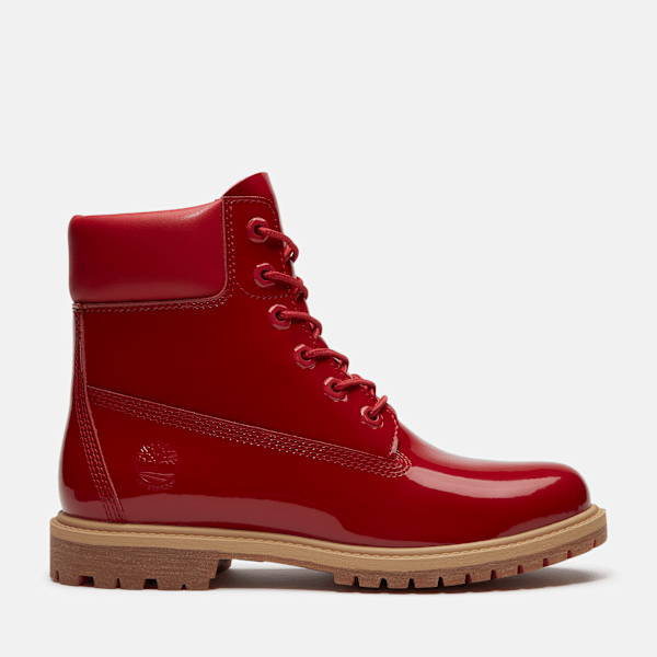 Timberland Patent Leather Premium 6-Inch Waterproof Boot Red Patent Leather Women'S
