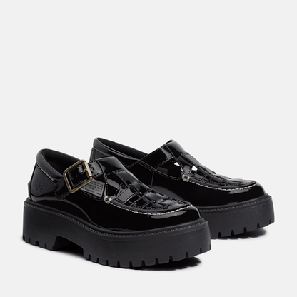 Timberland Patent Leather Stone Street Platform Buckle Shoe Black Patent Leather Women'S