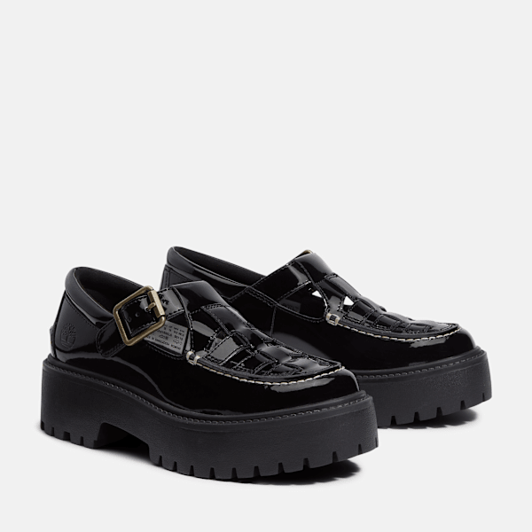Timberland Patent Leather Stone Street Platform Buckle Shoe Black Patent Leather Women'S