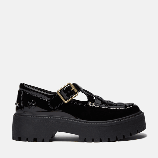 Timberland Patent Leather Stone Street Platform Buckle Shoe Black Patent Leather Women'S