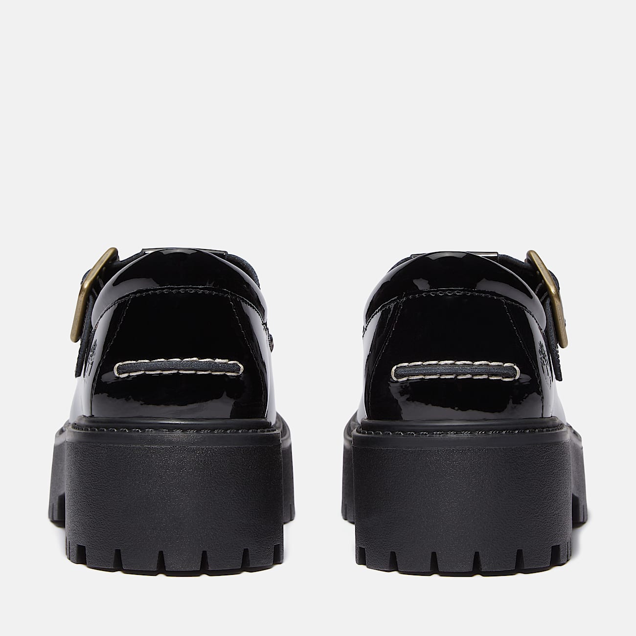 Timberland Women'S Patent Leather Stone Street Platform Buckle Shoe Black Patent Leather