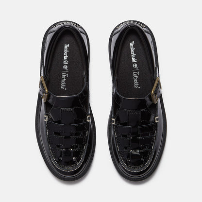 Timberland Women'S Patent Leather Stone Street Platform Buckle Shoe Black Patent Leather