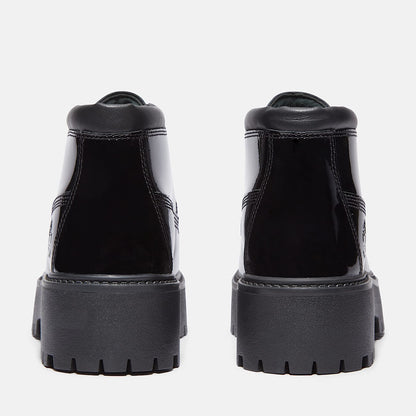 Timberland Women'S Patent Leather Stone Street Platform Chukka Black Patent Leather