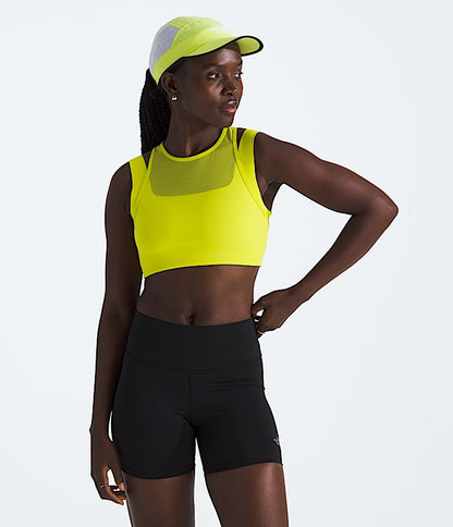 The North Face Women Refina Double-Layer Bra Smokey Brown TNF Black Sulphur Spring Green