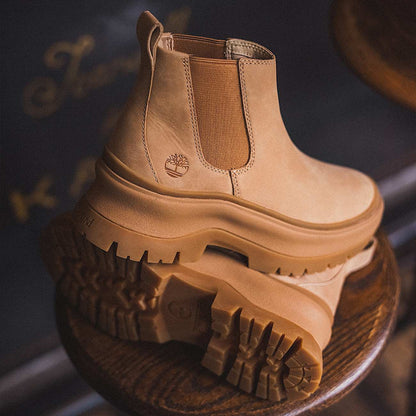 Timberland Women'S Roxie Lane Mid Chelsea Boot Light Beige Nubuck