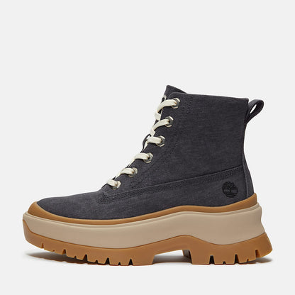 Timberland Women'S Roxie Lane Mid Lace-Up Boot Dark Grey Canvas