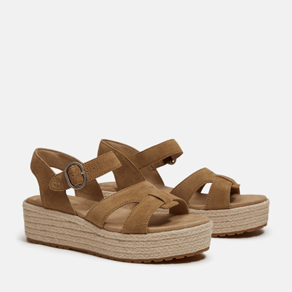 Timberland Santorini Sun Backstrap Sandal Beige Suede Women'S