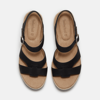 Timberland Santorini Sun Backstrap Sandal Black Full-Grain Women'S