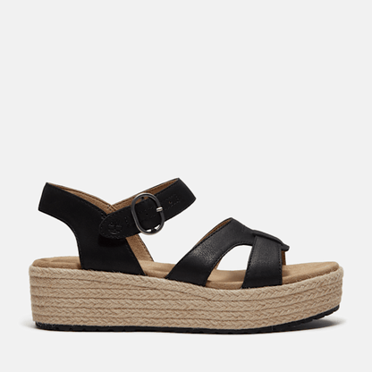 Timberland Santorini Sun Backstrap Sandal Black Full-Grain Women'S
