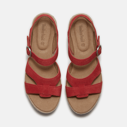 Timberland Santorini Sun Backstrap Sandal Red Suede Women'S