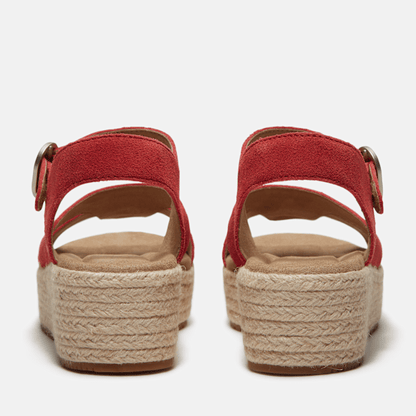 Timberland Santorini Sun Backstrap Sandal Red Suede Women'S