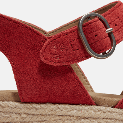 Timberland Santorini Sun Backstrap Sandal Red Suede Women'S