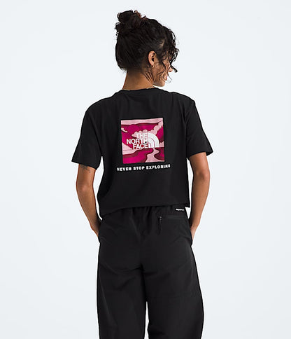 The North Face Women's Short-Sleeve Core Outdoor Valley Box NSE Tee TNF Black White Dune